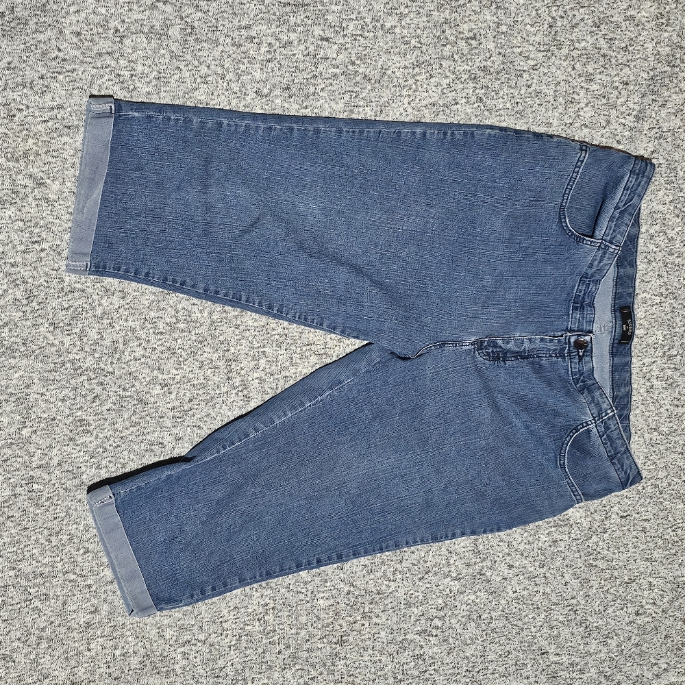 Ridera By Lee Cropped Cuffed Denim Jeans Sz 18